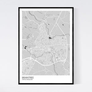 Braintree City Map Print