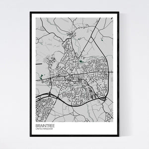 Braintree City Map Print