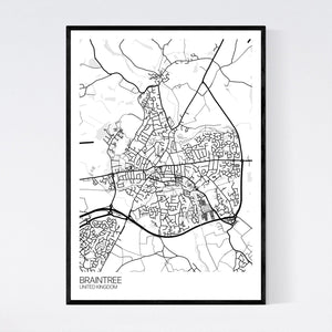 Braintree City Map Print