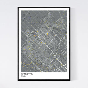Brampton City Map Print