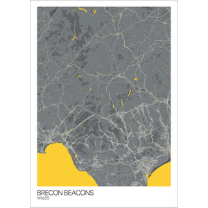 Map of Brecon Beacons, Wales