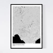 Load image into Gallery viewer, Brecon Beacons Region Map Print