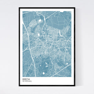 Map of Breda, Netherlands