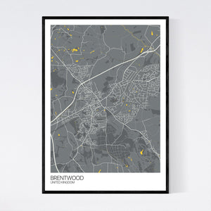 Brentwood City Map Print