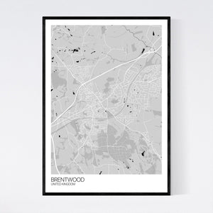 Brentwood City Map Print
