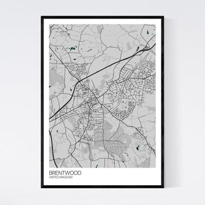 Brentwood City Map Print