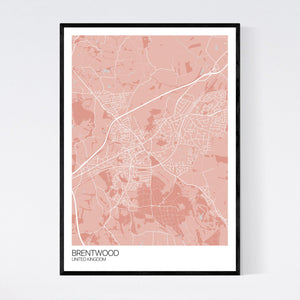 Brentwood City Map Print