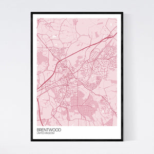 Brentwood City Map Print
