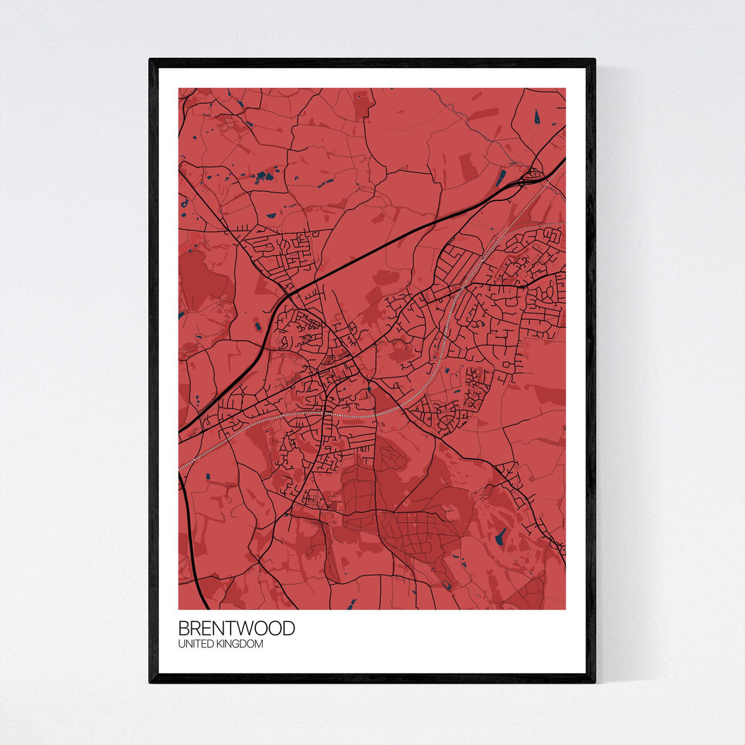 Brentwood City Map Print