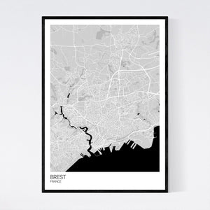 Brest City Map Print