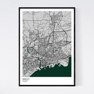 Brest City Map Print