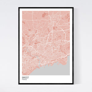 Brest City Map Print