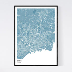 Brest City Map Print