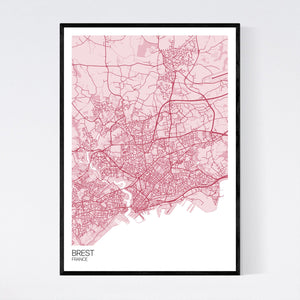 Brest City Map Print