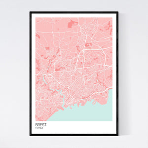 Brest City Map Print