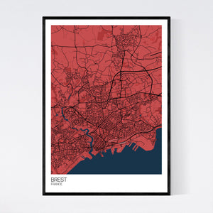 Brest City Map Print