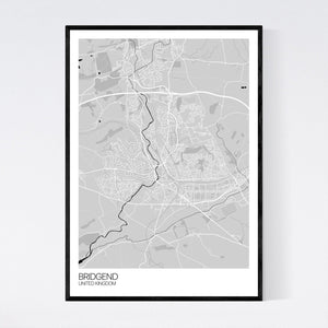 Bridgend City Map Print