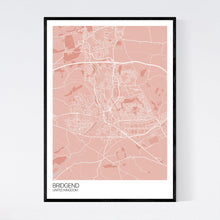 Load image into Gallery viewer, Bridgend City Map Print