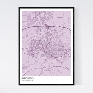 Bridgend City Map Print