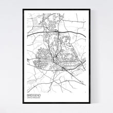 Load image into Gallery viewer, Bridgend City Map Print