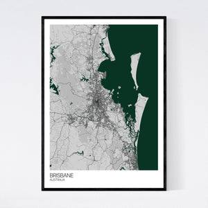 Brisbane City Map Print