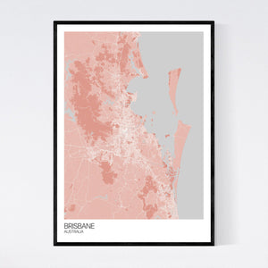 Brisbane City Map Print