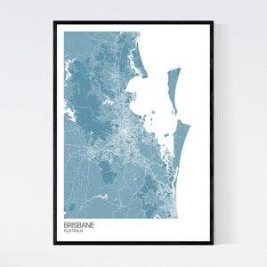 Brisbane City Map Print