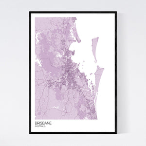 Brisbane City Map Print