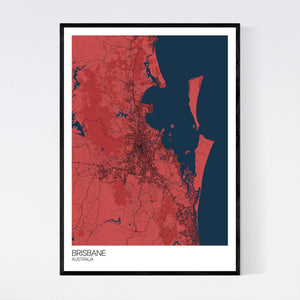 Brisbane City Map Print