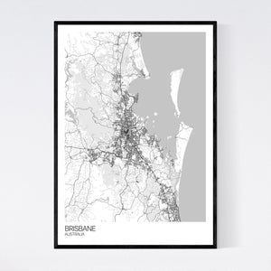 Brisbane City Map Print