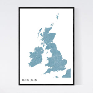 British Isles Country Map Print