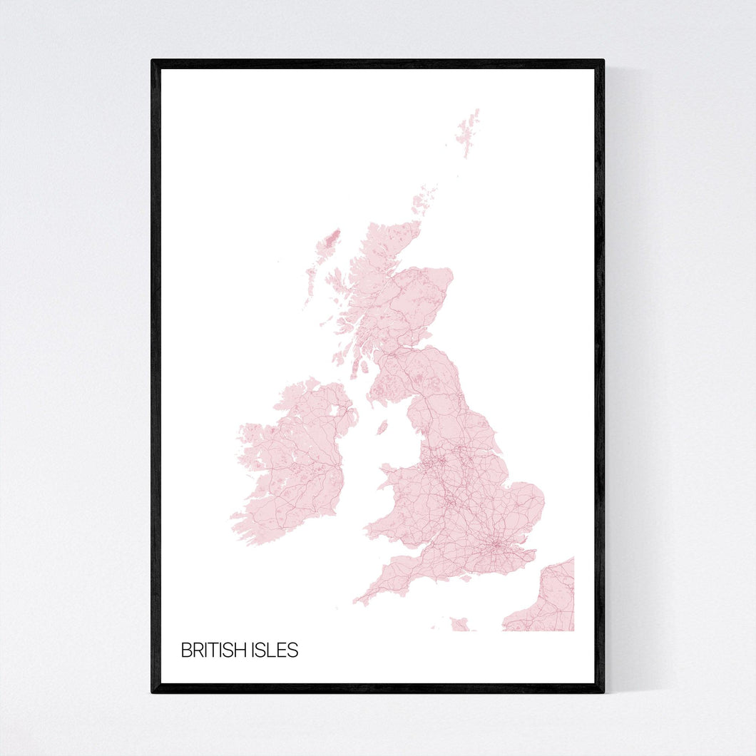 British Isles Country Map Print