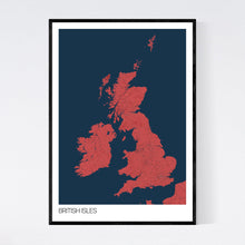 Load image into Gallery viewer, British Isles Country Map Print