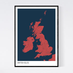 British Isles Country Map Print