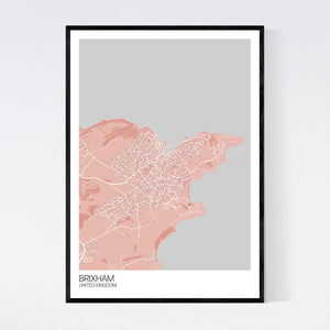 Brixham Town Map Print