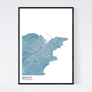Brixham Town Map Print