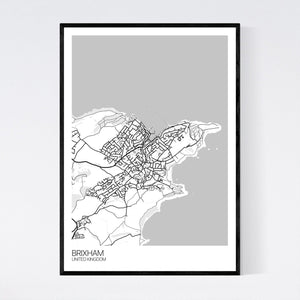 Brixham Town Map Print