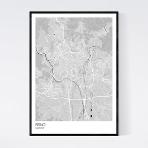 Brno City Map Print