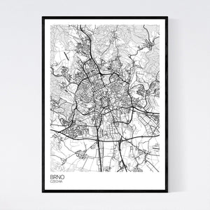 Brno City Map Print
