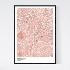 Brockley Neighbourhood Map Print