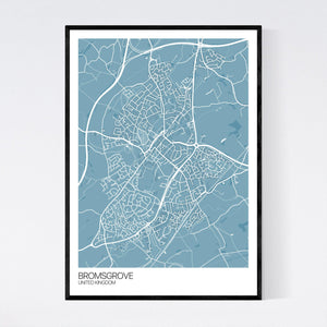 Bromsgrove City Map Print