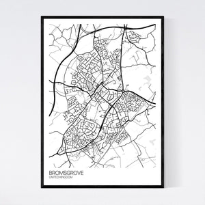 Bromsgrove City Map Print