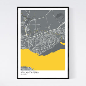 Broughty Ferry Town Map Print