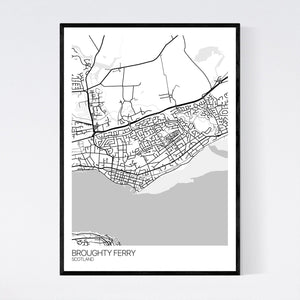 Broughty Ferry Town Map Print