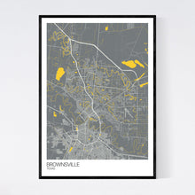 Load image into Gallery viewer, Brownsville City Map Print