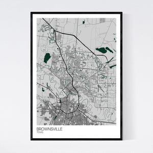 Brownsville City Map Print