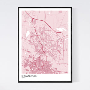 Brownsville City Map Print