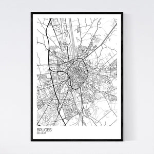 Bruges City Map Print