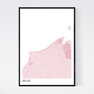 Brunei Country Map Print