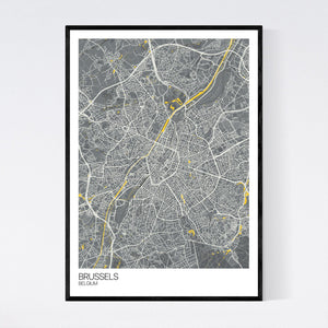 Brussels City Map Print